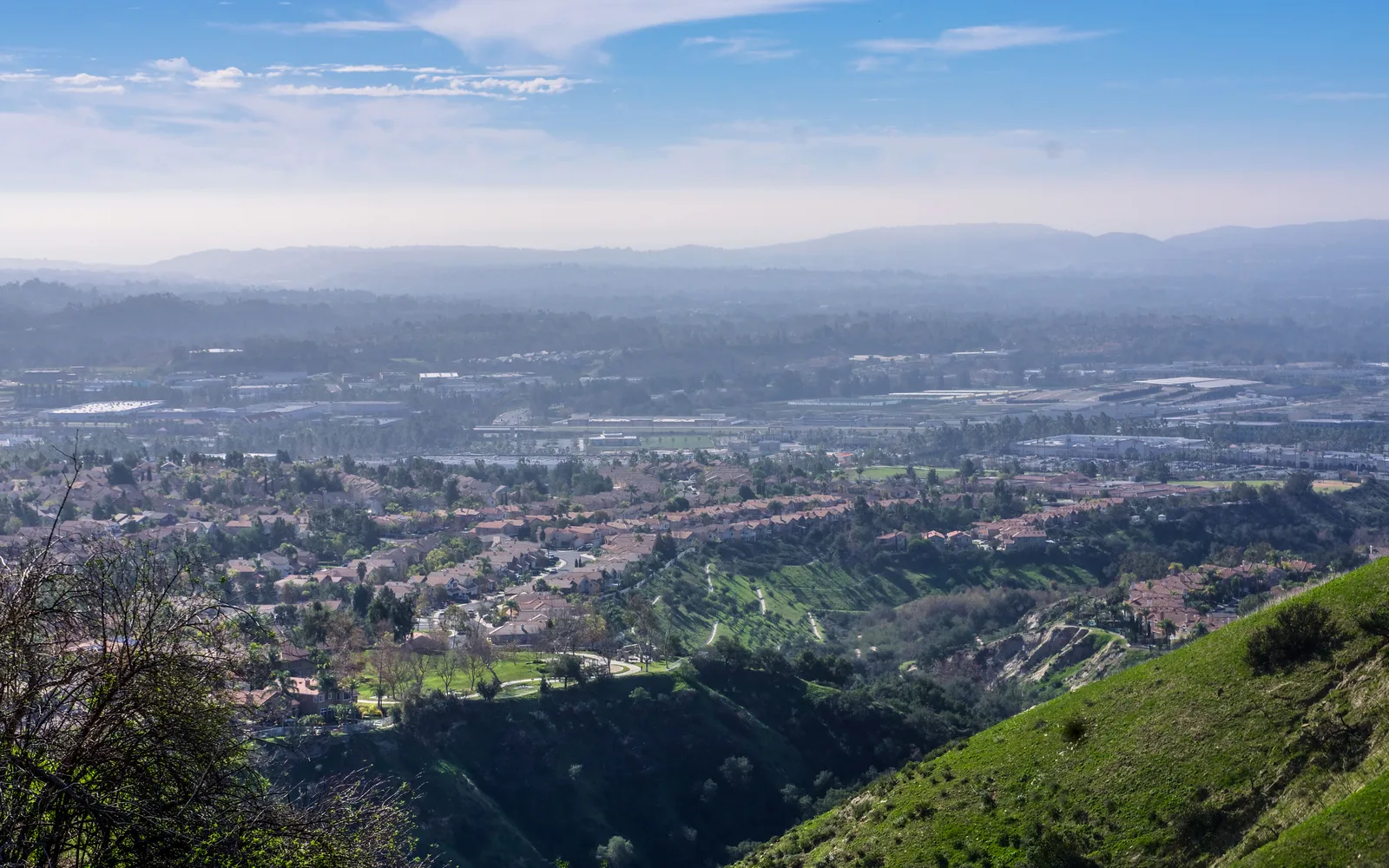 Foothill community in California with residential buildings and natural landscape